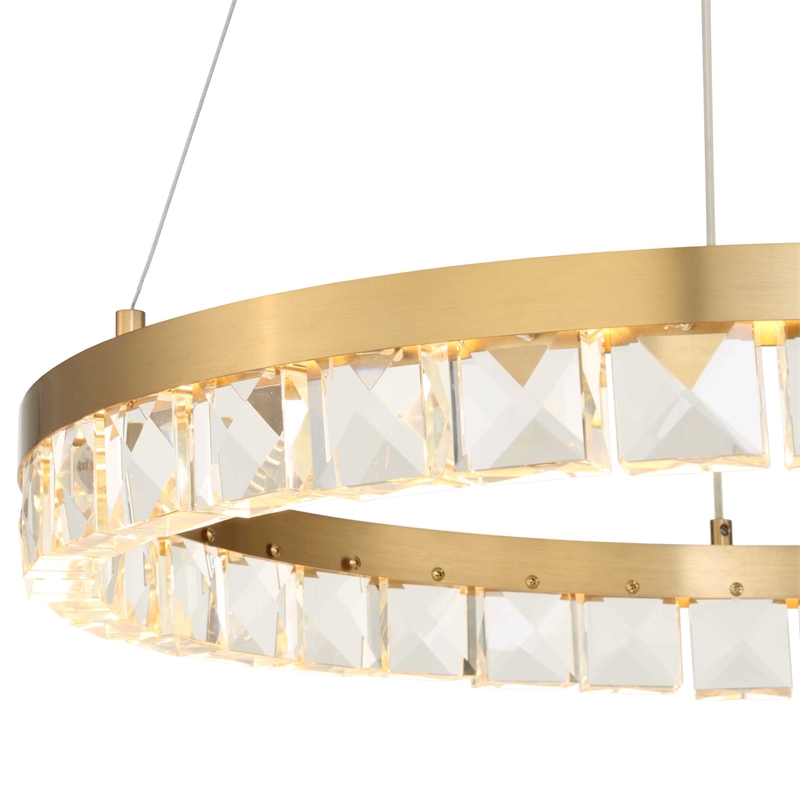 Uttermost Segovia Round Crystal LED Chandelier in Brass