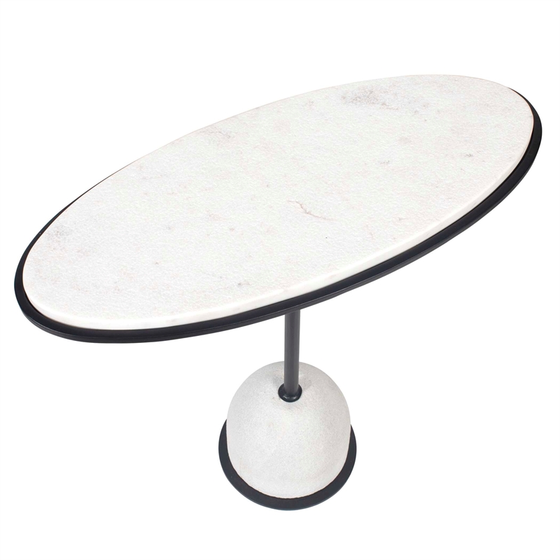 Uttermost Morro White Marble Side Table