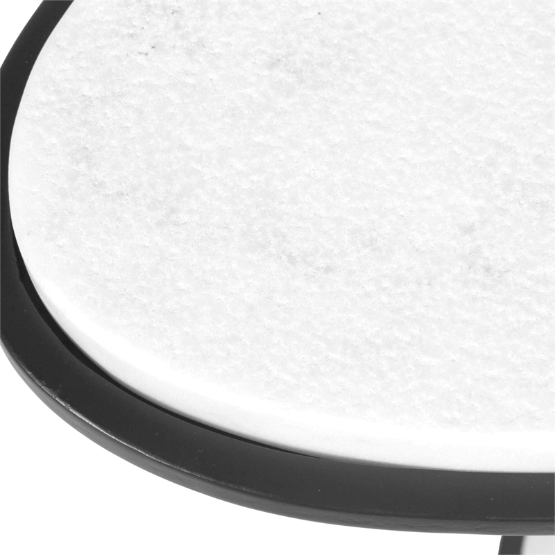 Uttermost Morro White Marble Side Table