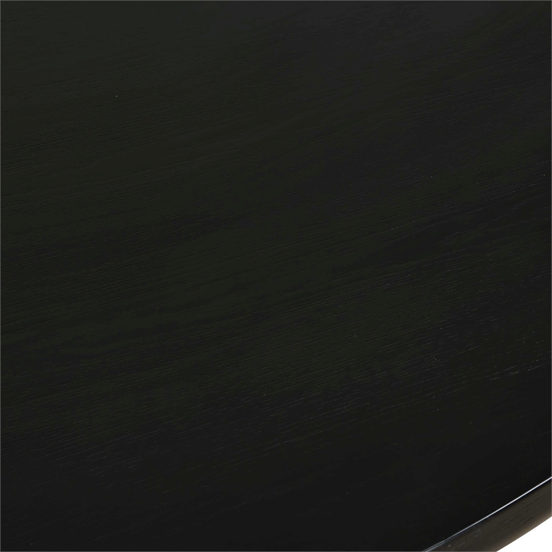 Uttermost Hersch Solid Oak Wood Round Dining Table in Rich Black