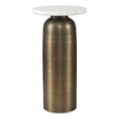 Uttermost Reiss Marble & Brass Drink Table in Antique Brass