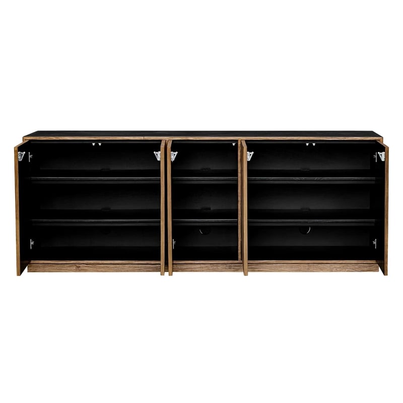 Uttermost Kelvin 5-Doors Solid Mahogany Wood Frame Media Console in Teak
