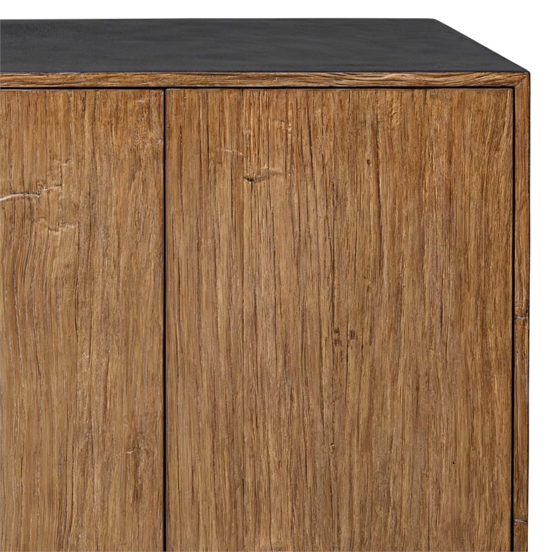 Uttermost Kelvin 5-Doors Solid Mahogany Wood Frame Media Console in Teak