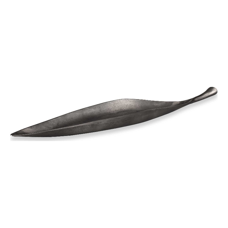 Uttermost Leaflet Dark Nickel Outdoor Bowl in Nickel