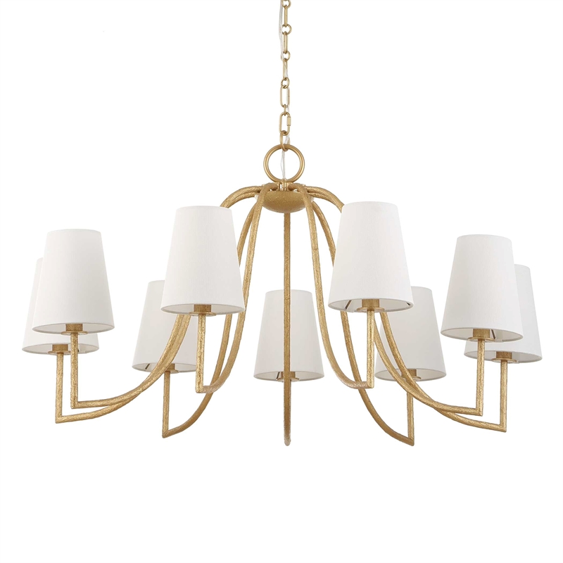 Uttermost Seville 9 Light Gold Chandelier in Gold