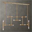 Uttermost Cadre 14 Light Modern Linear Pendant in Antique Brass