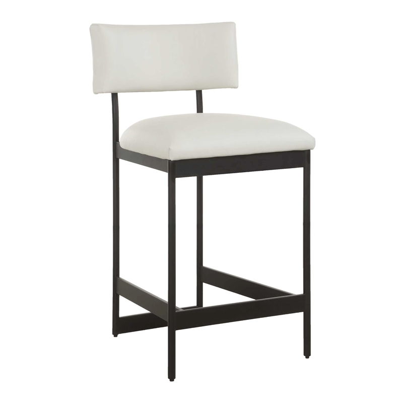 Uttermost Apsley Black Counter Stool in White