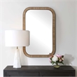 Uttermost Farmhouse Rectangular Wall Mirror in Brown