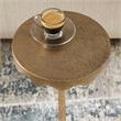 Uttermost Aluminum Farmhouse Round Accent Table in Brass
