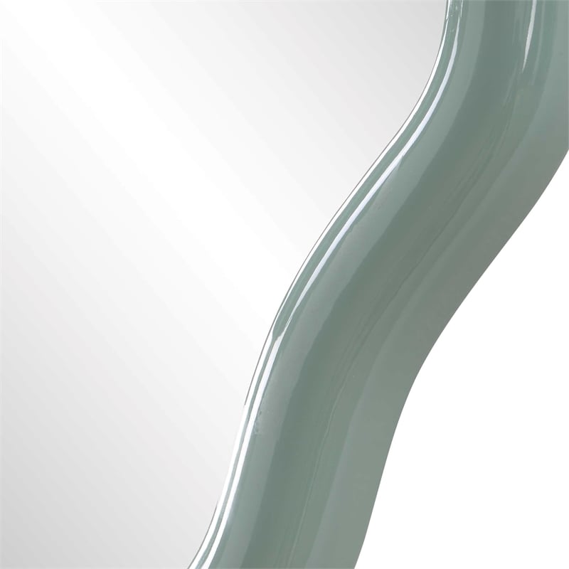 Uttermost Isly Wavy Profile Oval Accent Mirror in Robin's Egg Blue Finish