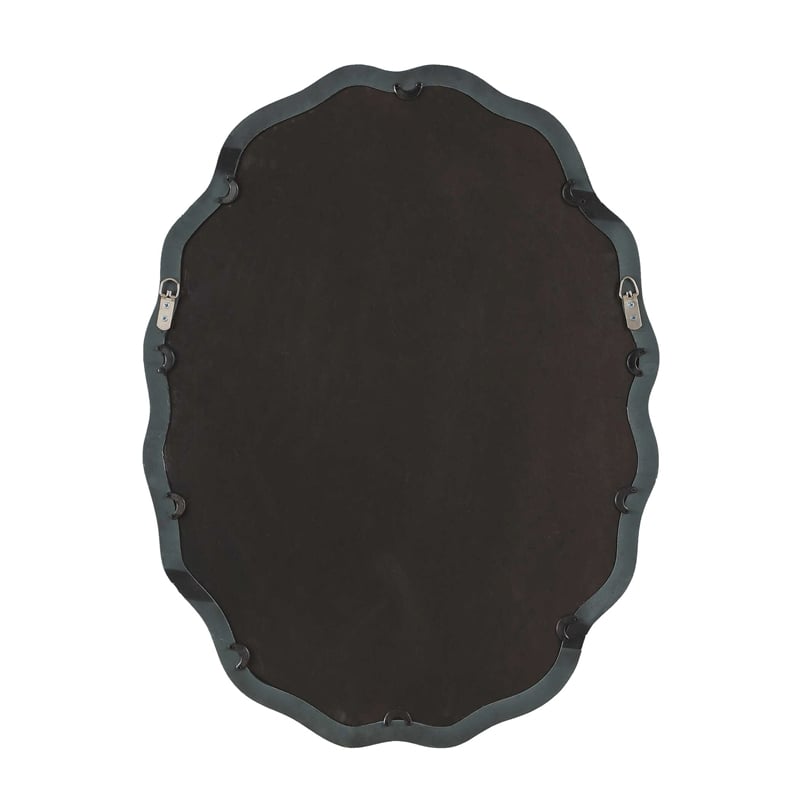 Uttermost Isly Wavy Profile Oval Accent Mirror in Robin's Egg Blue Finish