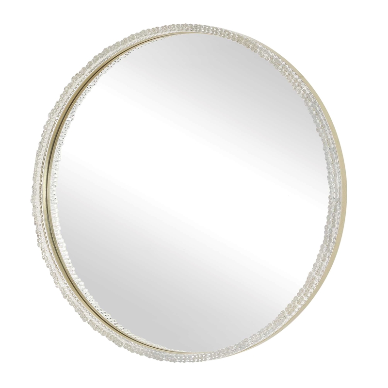 Uttermost Break The Ice Round Mirror in Warm Champagne Iron Frame