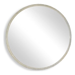 Uttermost Break The Ice Round Mirror in Warm Champagne Iron Frame