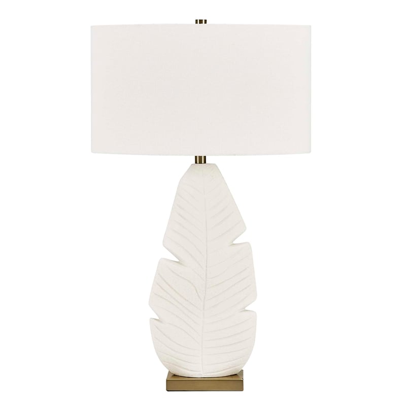 Uttermost Palm Leaf Table Lamp in White