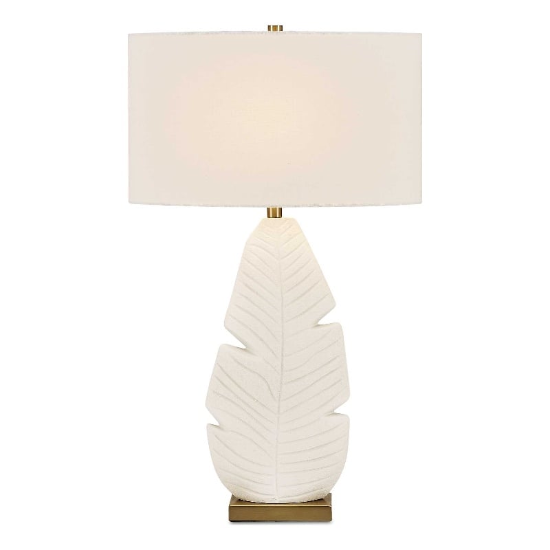 Uttermost Palm Leaf Table Lamp in White