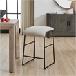 Uttermost Arcane Dyed Polyester Upholstered Counter Stool in Ecru
