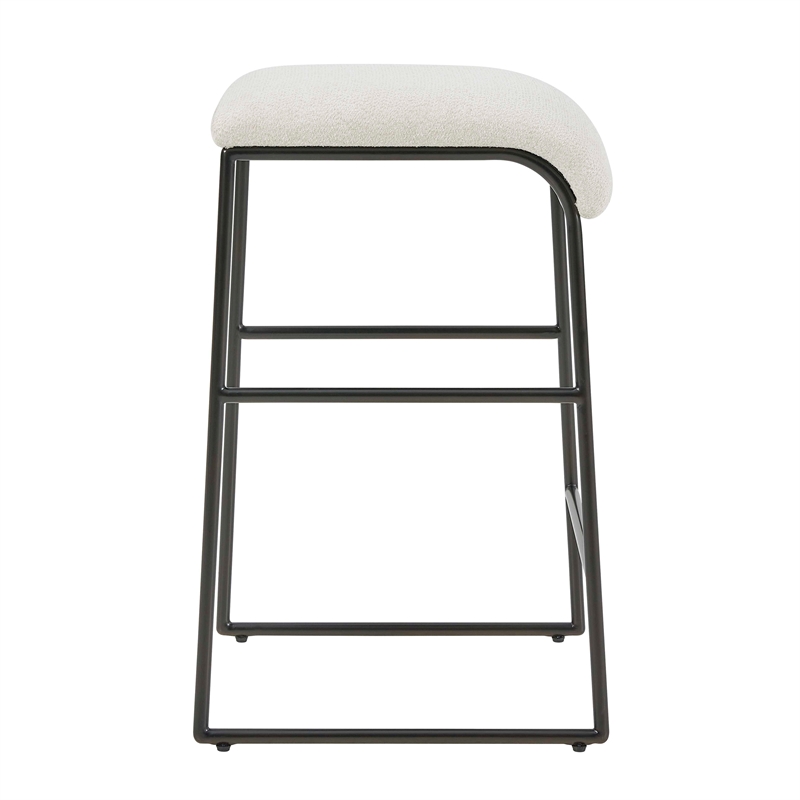 Uttermost Arcane Dyed Polyester Upholstered Counter Stool in Ecru