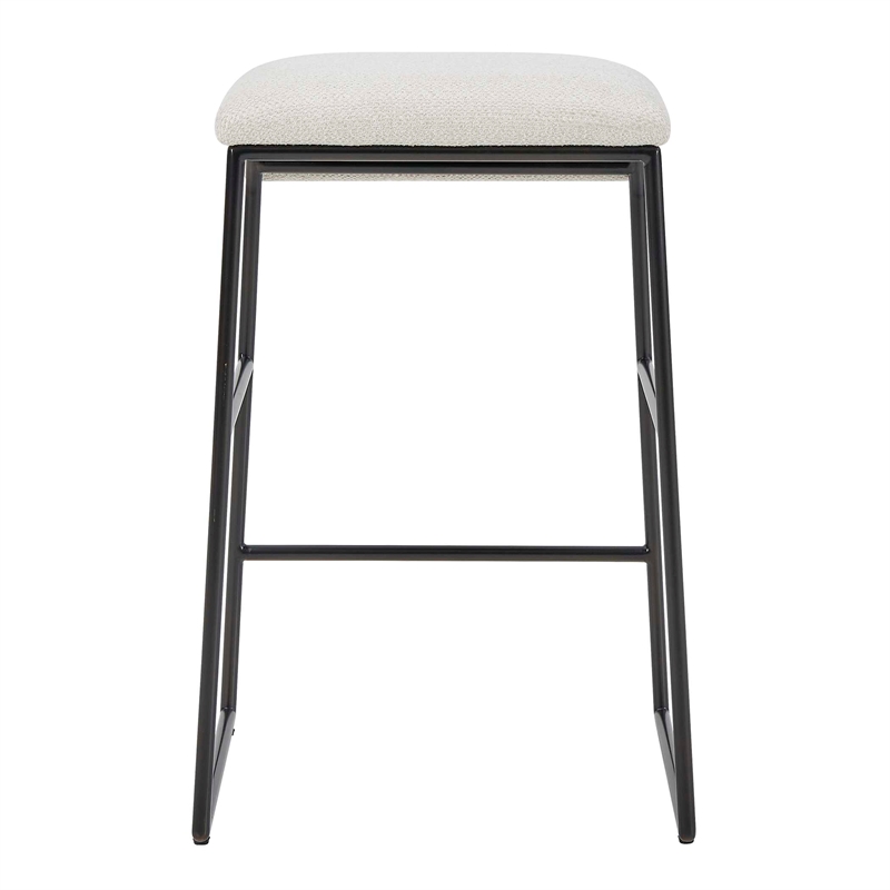 Uttermost Arcane Dyed Polyester Upholstered Counter Stool in Ecru