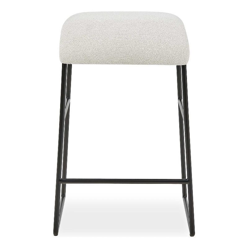Uttermost Arcane Dyed Polyester Upholstered Counter Stool in Ecru