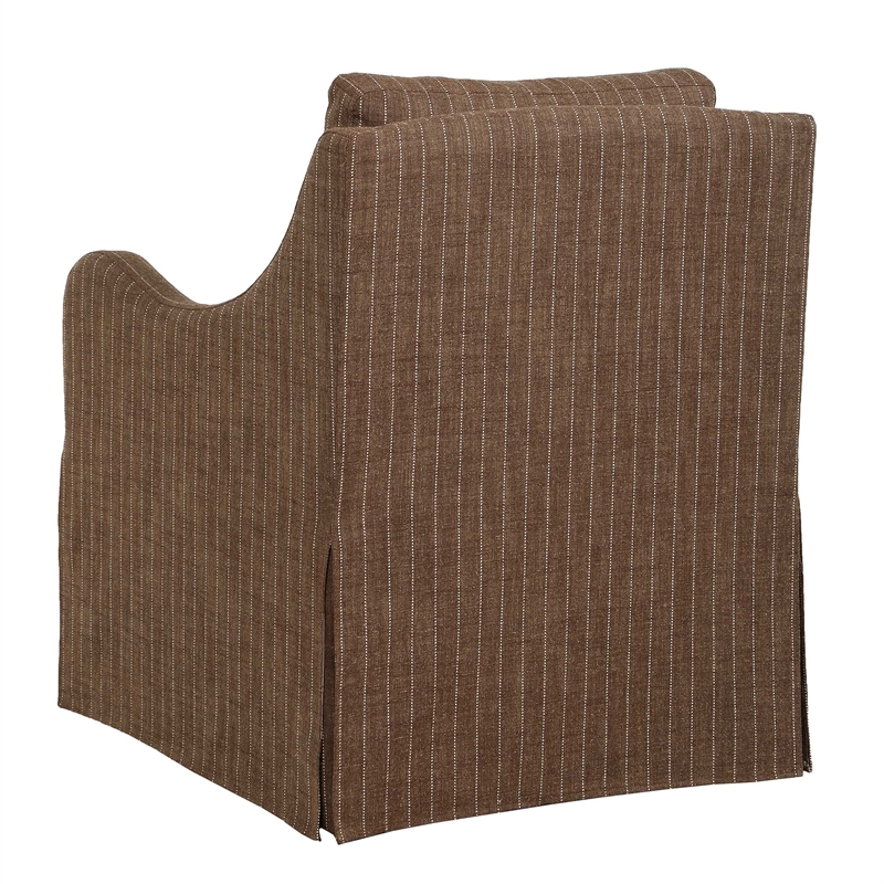 Uttermost Luisa Pinstripe Swivel Chair in Brown