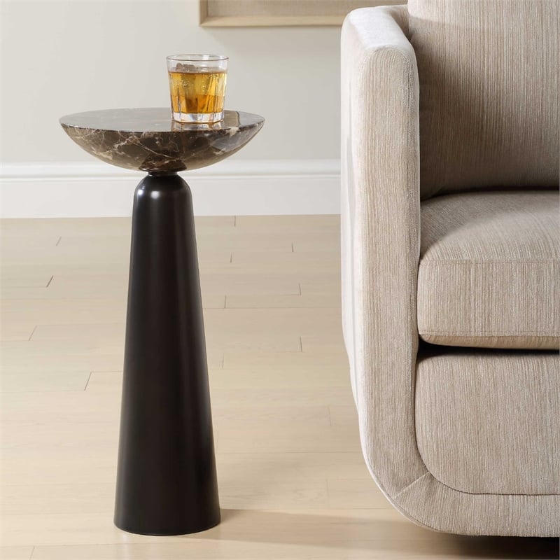 Uttermost Hastings Marble Accent Table in Black