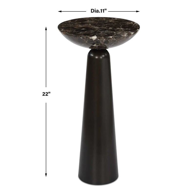 Uttermost Hastings Marble Accent Table in Black
