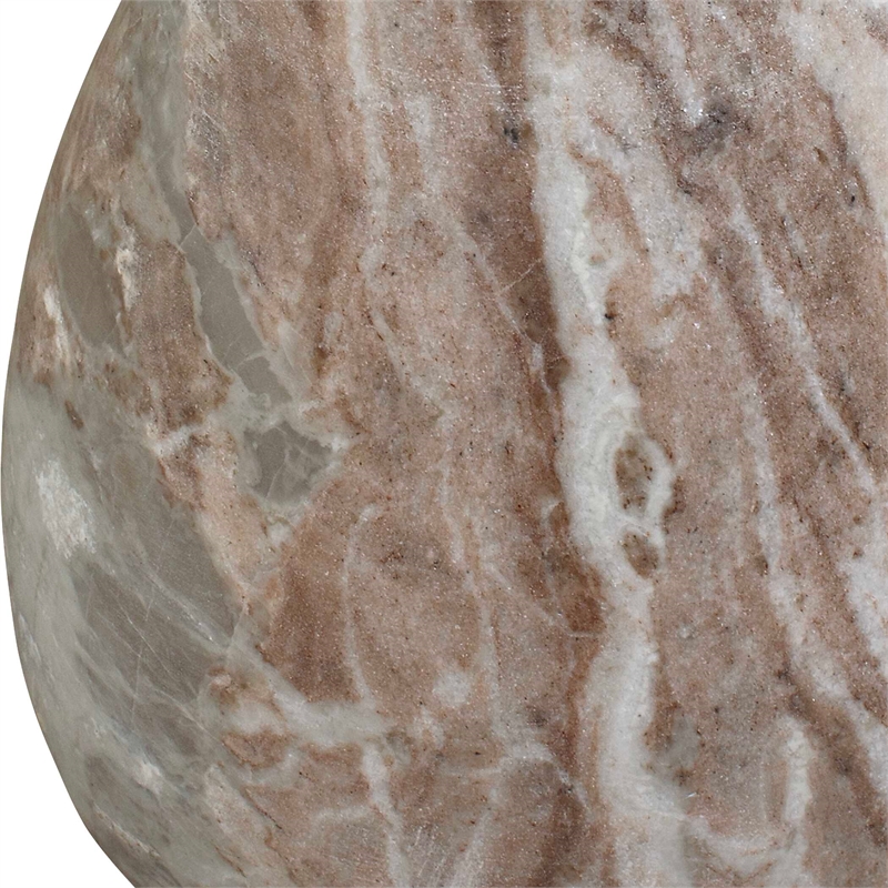 Uttermost Shura Indoor-Outdoor Marble Accent Table in Brown