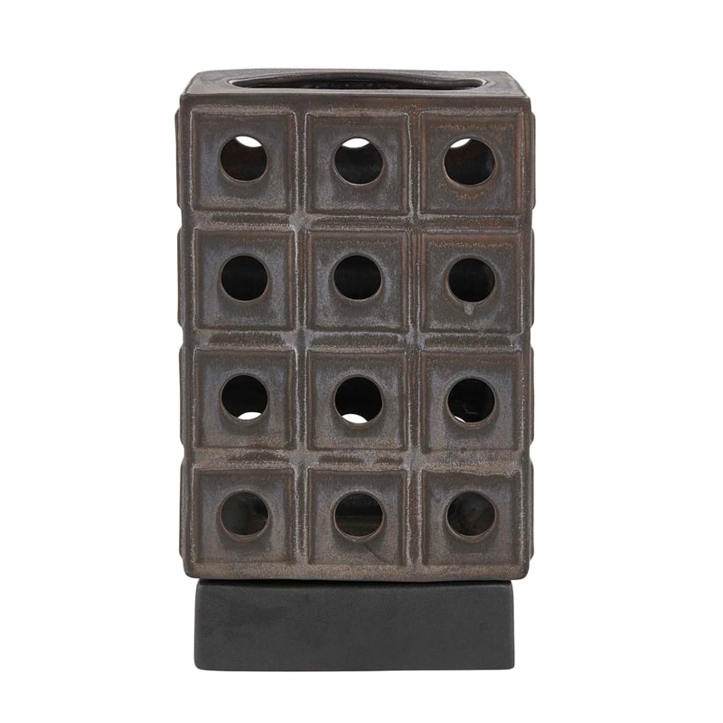 Uttermost Lattice Indoor-Outdoor Lantern Candleholder in Brown