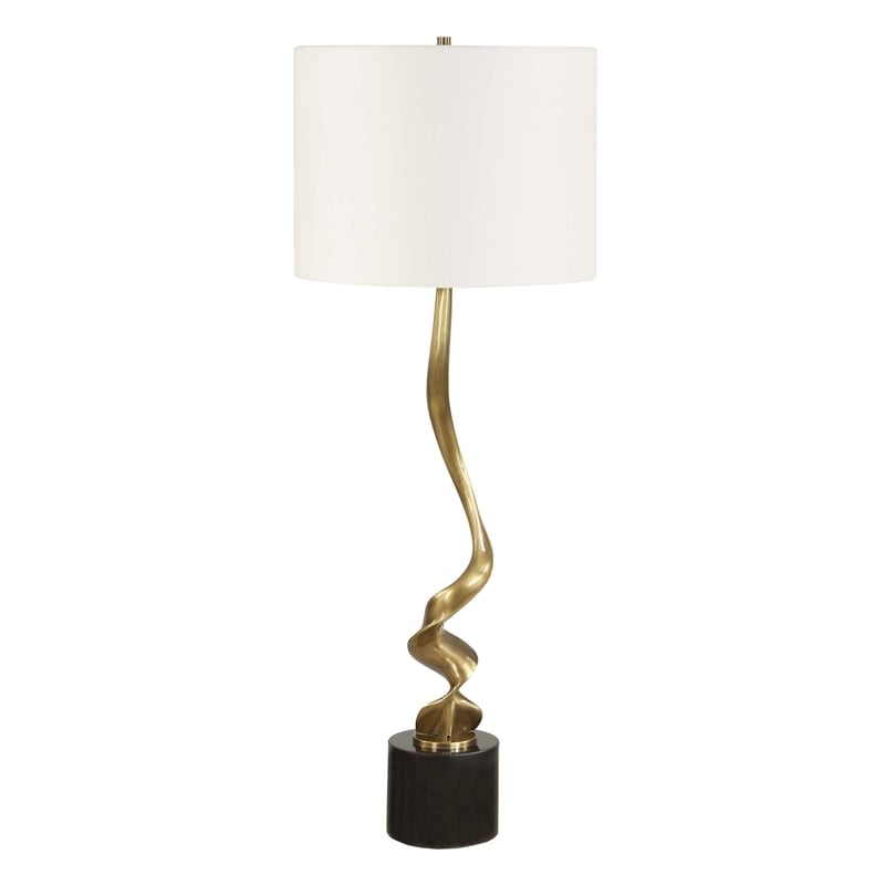 Uttermost Spiraling Cordless Brass Buffet Lamp in Black