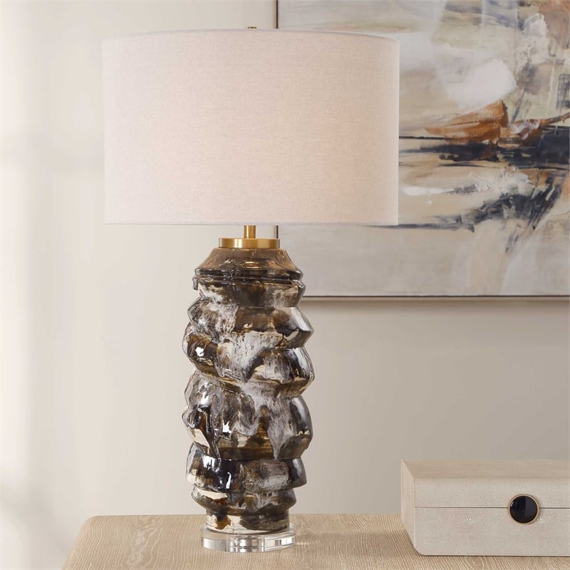 Uttermost Cuoco Mottled Table Lamp in Brown