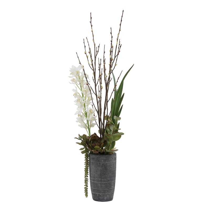 Uttermost Eterna Orchid Centerpiece Vase in Gray