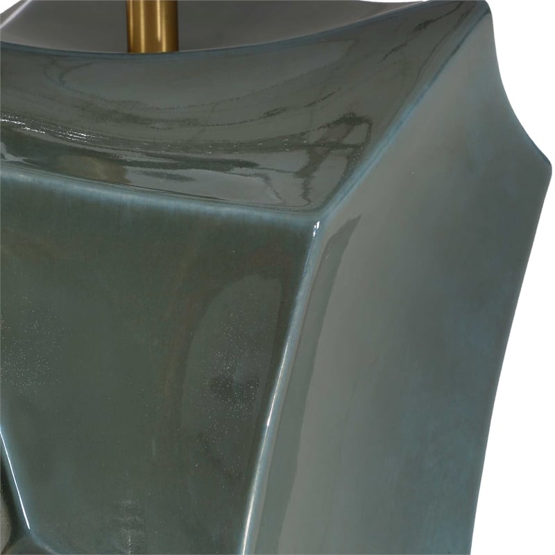 Uttermost Prisma Table Lamp in Smoky Blue with Bronze Accents