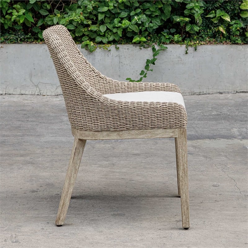 Uttermost Paloma Outdoor Wicker Dining Chair in Gray