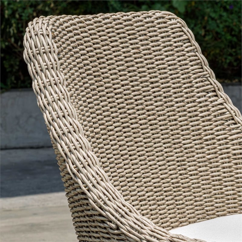 Uttermost Paloma Outdoor Wicker Counter Stool in Gray