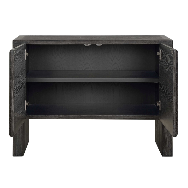 Uttermost Bierk Dark Stain 2 Door Cabinet in Black