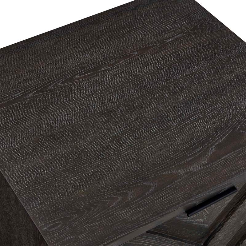 Uttermost Barrett Dark Charcoal Oak Cabinet in Black