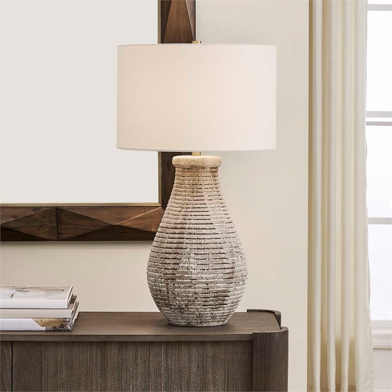 Uttermost Dorothea Textured Table Lamp in Brown
