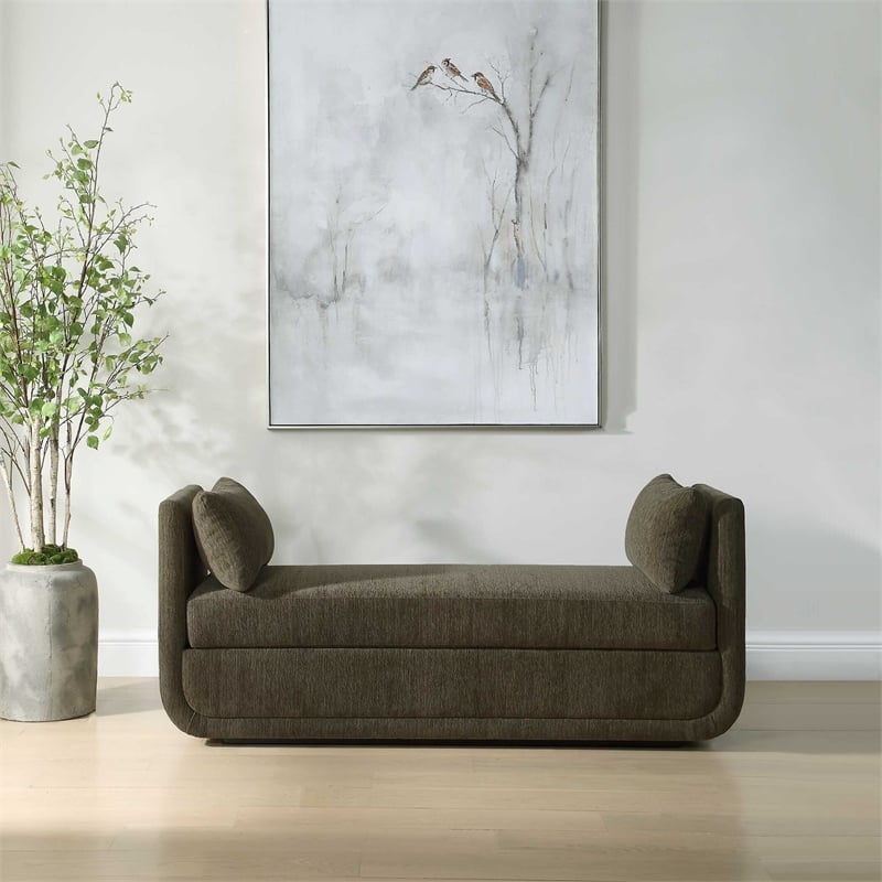 Uttermost Abound Oversized Herb Bench in Green