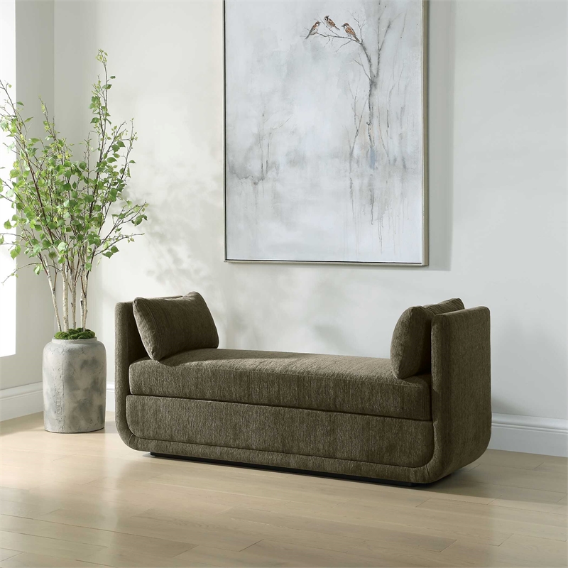 Uttermost Abound Oversized Herb Bench in Green