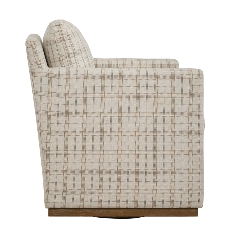 Uttermost Basie Casual Linen Swivel Chair in White