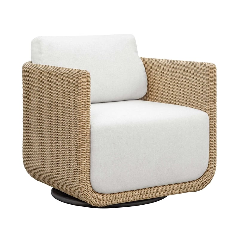 Uttermost Santorini Outdoor Swivel Lounge Chair in Brown