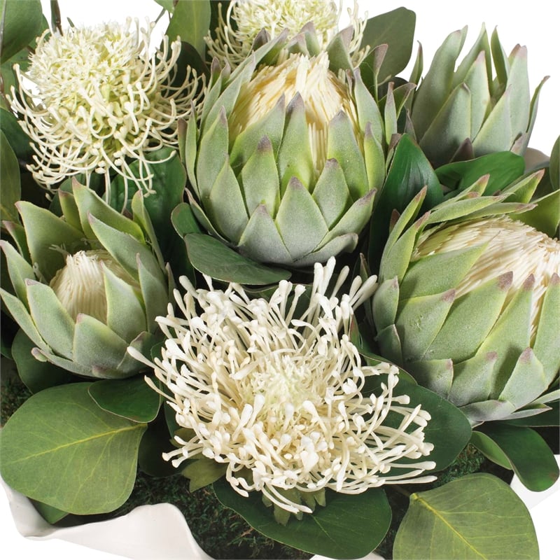 Uttermost Protea Blooms Centerpiece with White Bowl