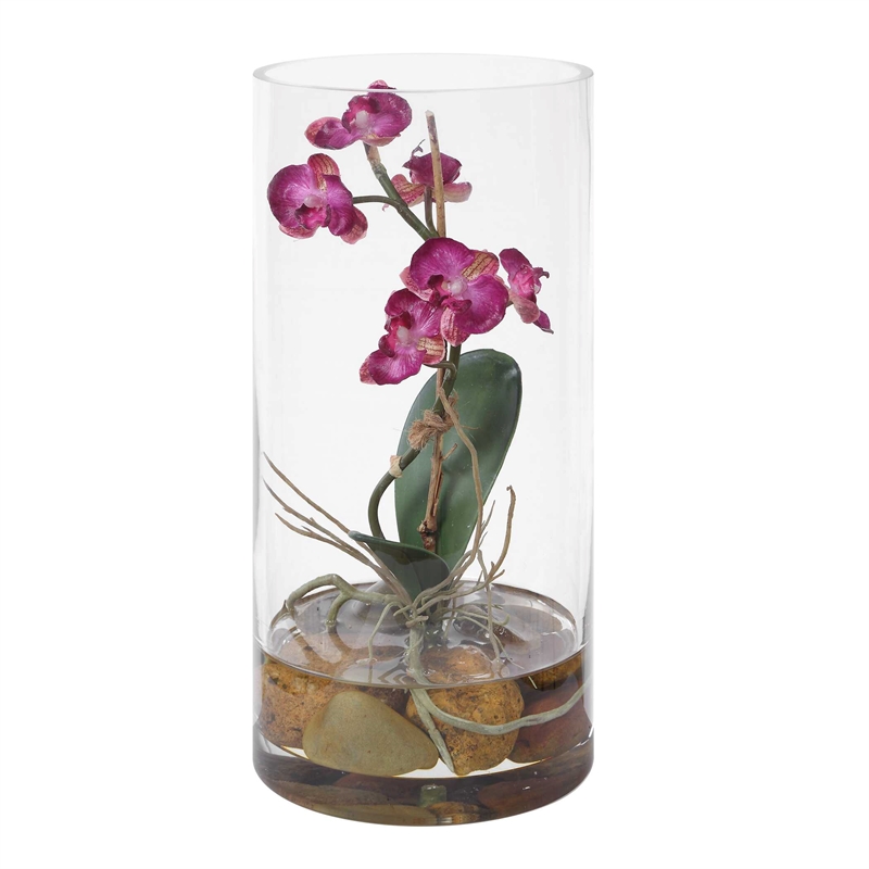 Uttermost Mariposa Orchid Display in Fuchsia
