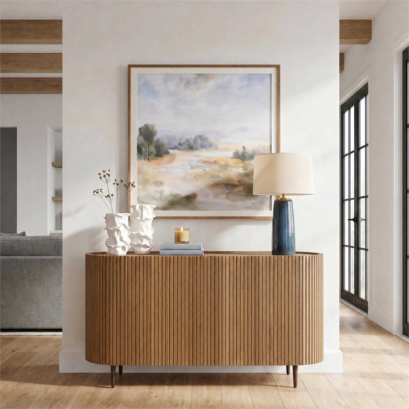 Uttermost Reese Pleated 2-Door Cabinet in Woodtone