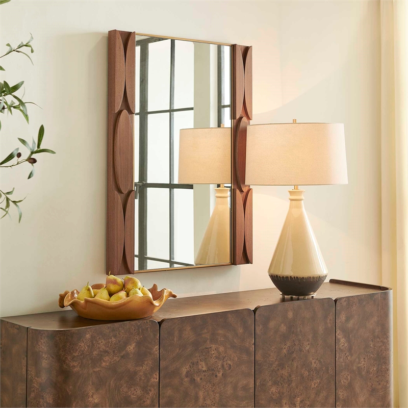 Uttermost Macario Mid-Century Wood Mirror in Woodtone