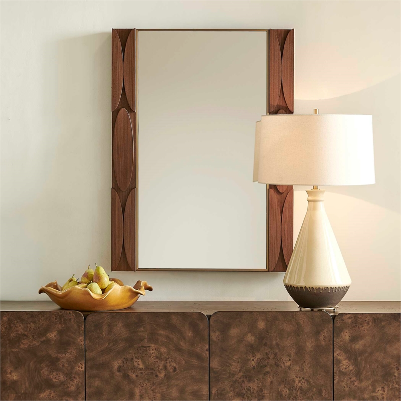 Uttermost Macario Mid-Century Wood Mirror in Woodtone