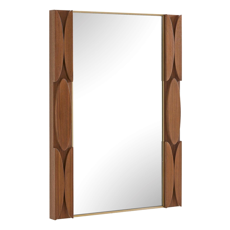 Uttermost Macario Mid-Century Wood Mirror in Woodtone