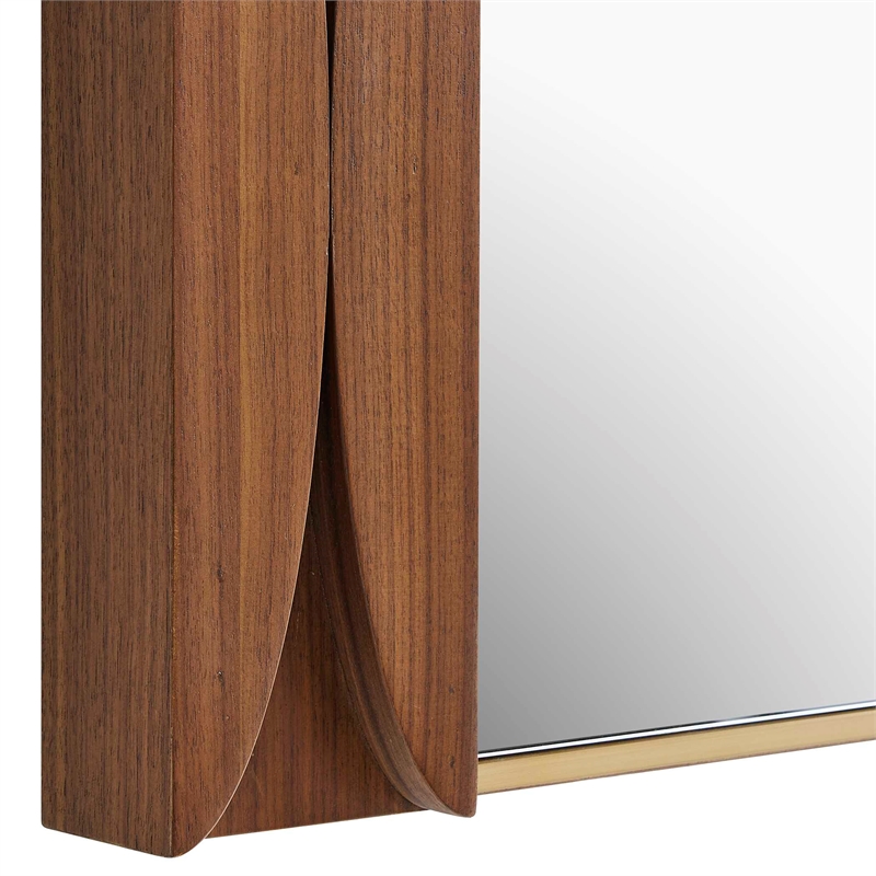 Uttermost Macario Mid-Century Wood Mirror in Woodtone