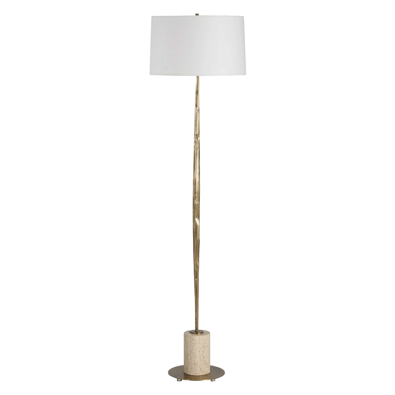 Uttermost Halen Brass Floor Lamp in Brass and Gold