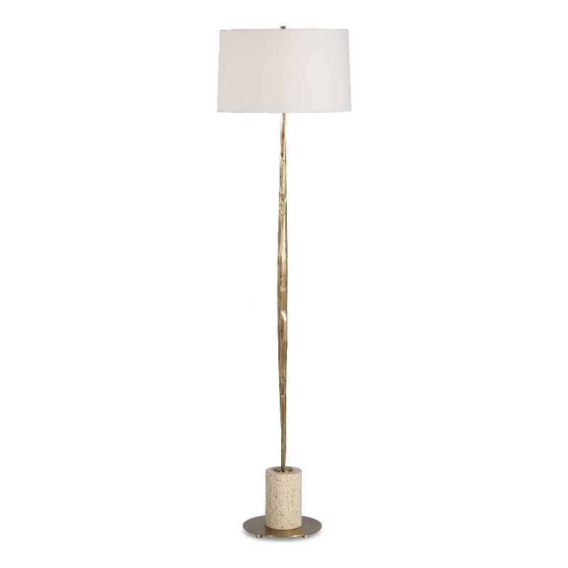 Uttermost Halen Brass Floor Lamp in Brass and Gold